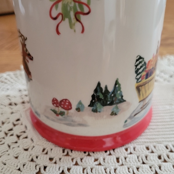 Anthropologie Nathalie Lete Santa's Sleigh Mug - Metallic gold & Bordeaux - Picture 6 of 14
